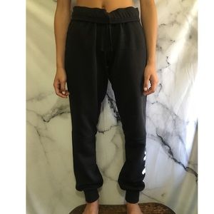 Adidas Black Joggers with White Logo